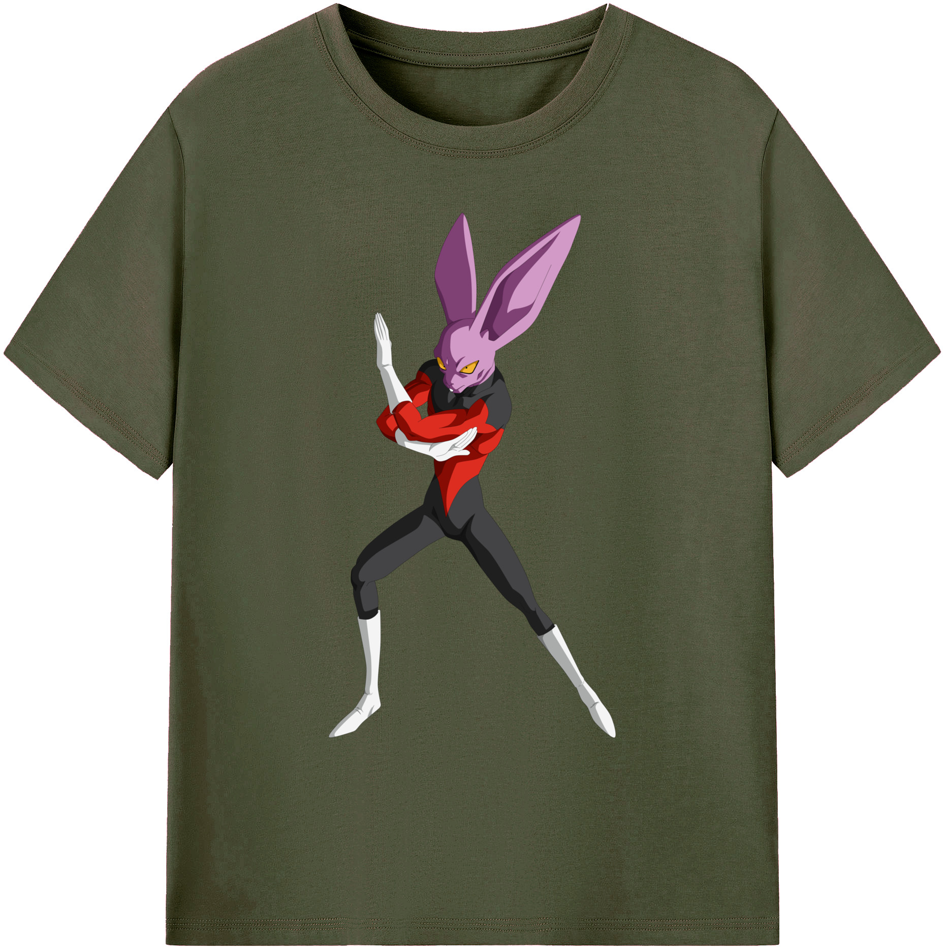 （画像用） ドラゴンボール ビルス 破壊神ビルス DRAGON BALL Beerus Birusu 綿100％ メンズ半袖Tシャツ｜肌触りやわらか＆通気性